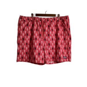 Vineyard Vines Mens Lobster Print Swim Trunks Drawstring Waist Shorts